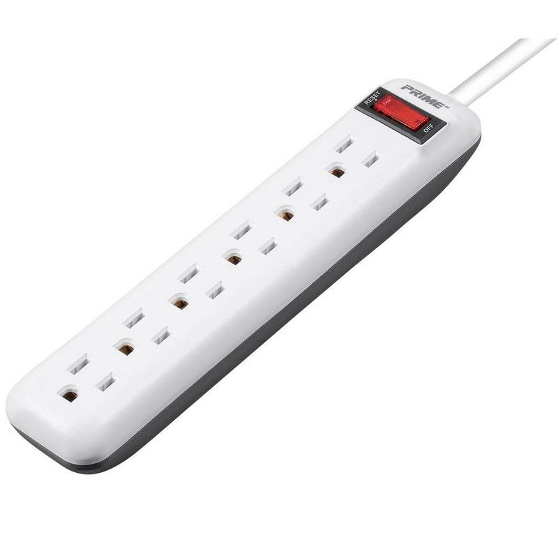 C2G 6-Outlet Surge Suppressor with (3) 1ft Outlet Saver Power Extension Cords - Receptacles: 6 x NEMA 5-15R - 270J