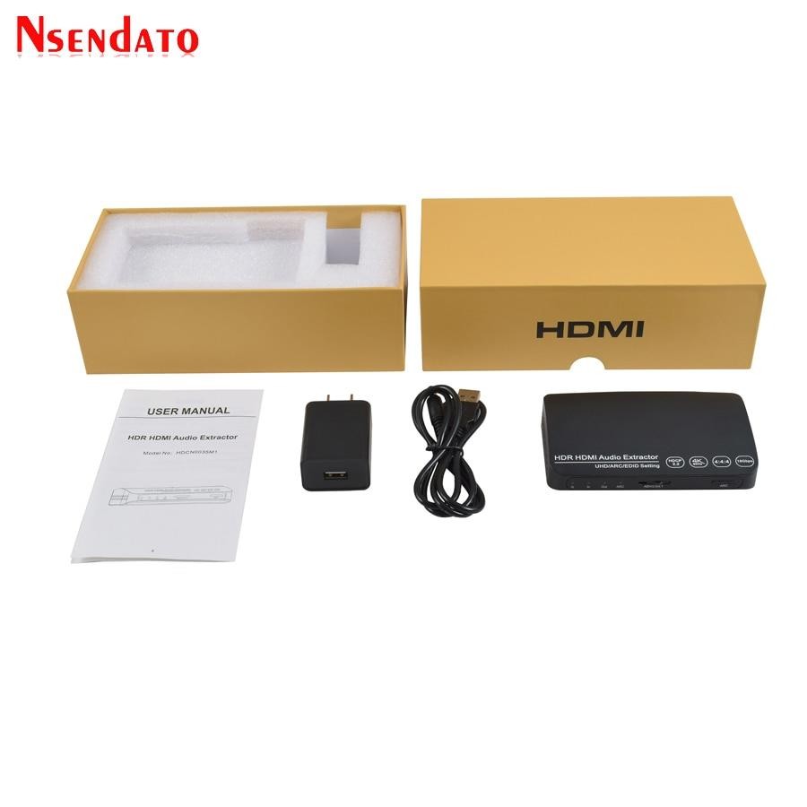 1 In 1 Out HDR UHD HDMI 2.0 Audio Extractor Switcher 4k 60HZ HDR HDMI2.0 Audio Extractor Adapter with ARC EDID For PS4 DVD HDTV