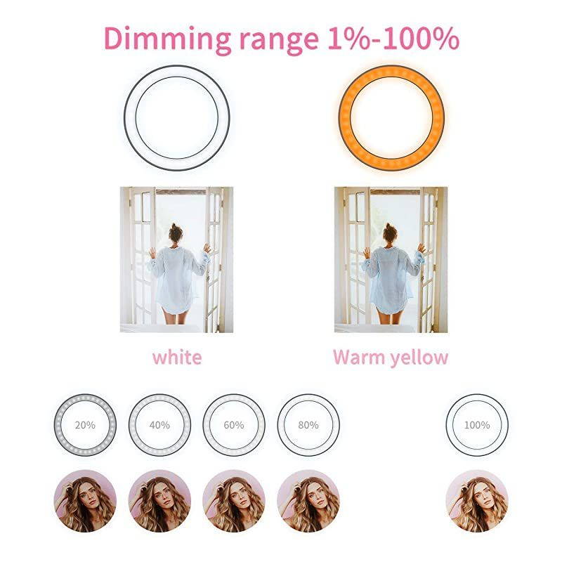 18quot Ring Light Kit 55W Bluetooth LED Ringlight Lighting with Tripod Stand Dimmable 3200K5500K YouTube Circle Lighting Ringlights for Makeup Video Photography Blogging Portrait