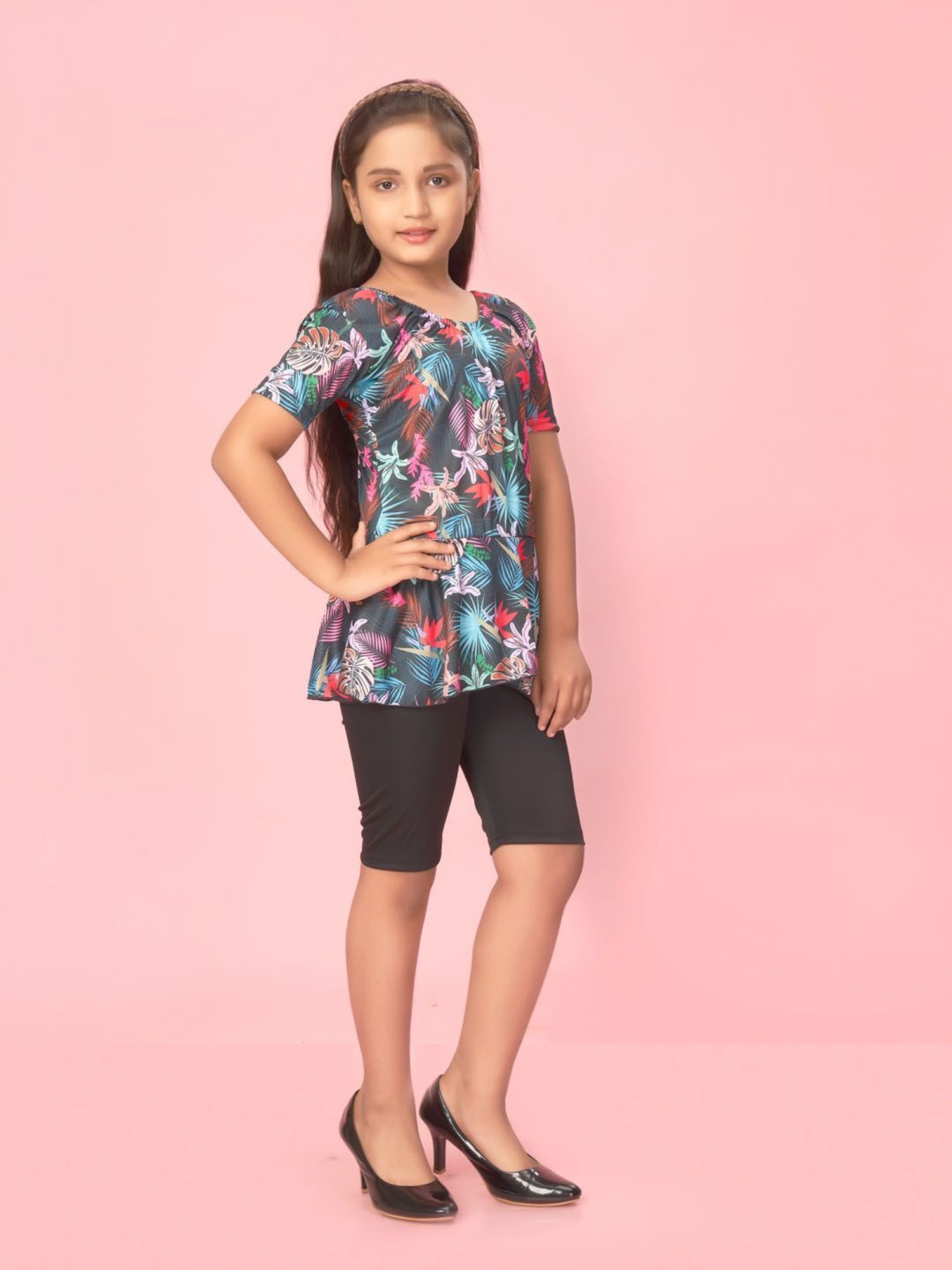 Cukoo Kids Red Printed Swimsuit