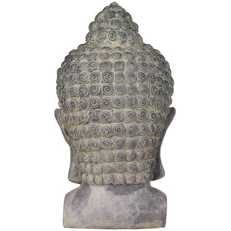 John Timberland Asian Zen Outdoor Statue 18 1/2" High Meditating Buddha Head Bust Sculpture for Yard Garden Patio Deck Home