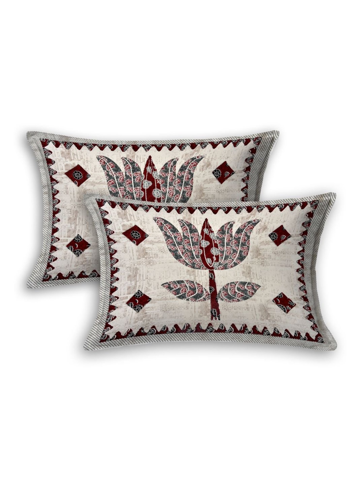 Living Roots Multicolor Jaipuri Printed Cotton Bed Sheet with 2 Pillow Cover