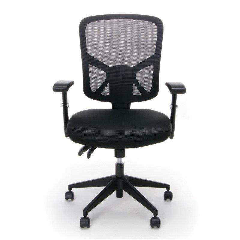 OFM Essentials Collection 3-Paddle Ergonomic Mesh High-Back Task Chair with Arms and Lumbar Support, in Black (ESS-3050)