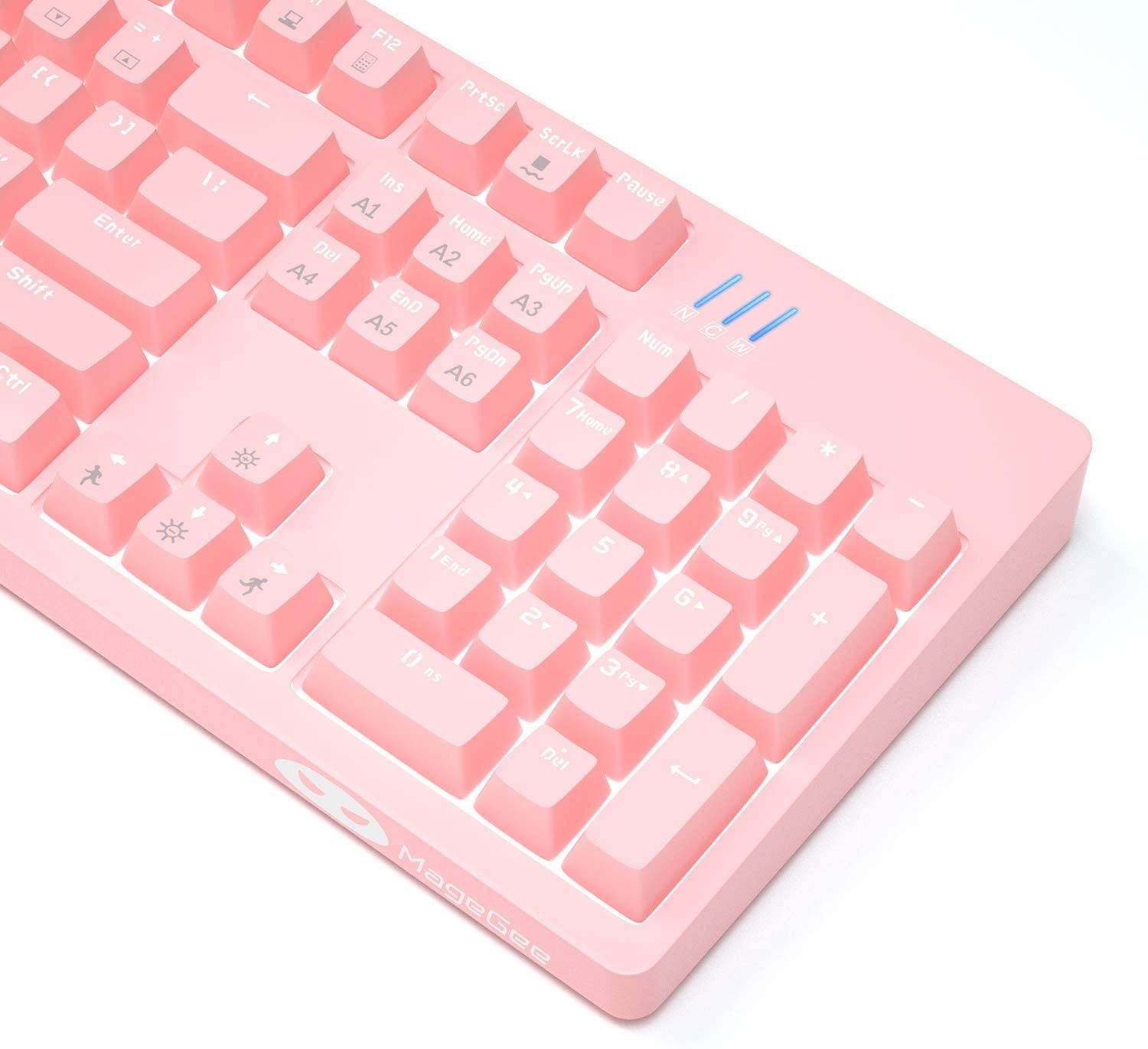 Detachable Keycap Gaming Keyboard,DIY Armor Backlight Splash-Proof Mechanical Keyboard for Computer PC Laptop Game(Pink Red Switches)