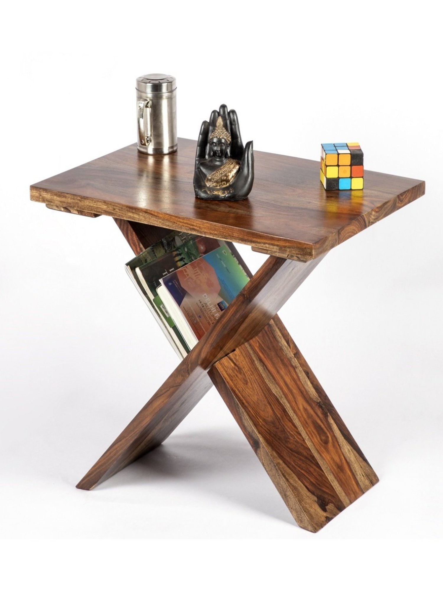 Ikiriya Darcy Solid Brown Wood Coffee Table Teak Finish