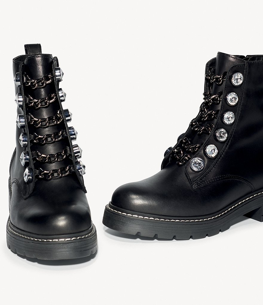 Kurt Geiger London Bax Leather Moto Block Heel Booties