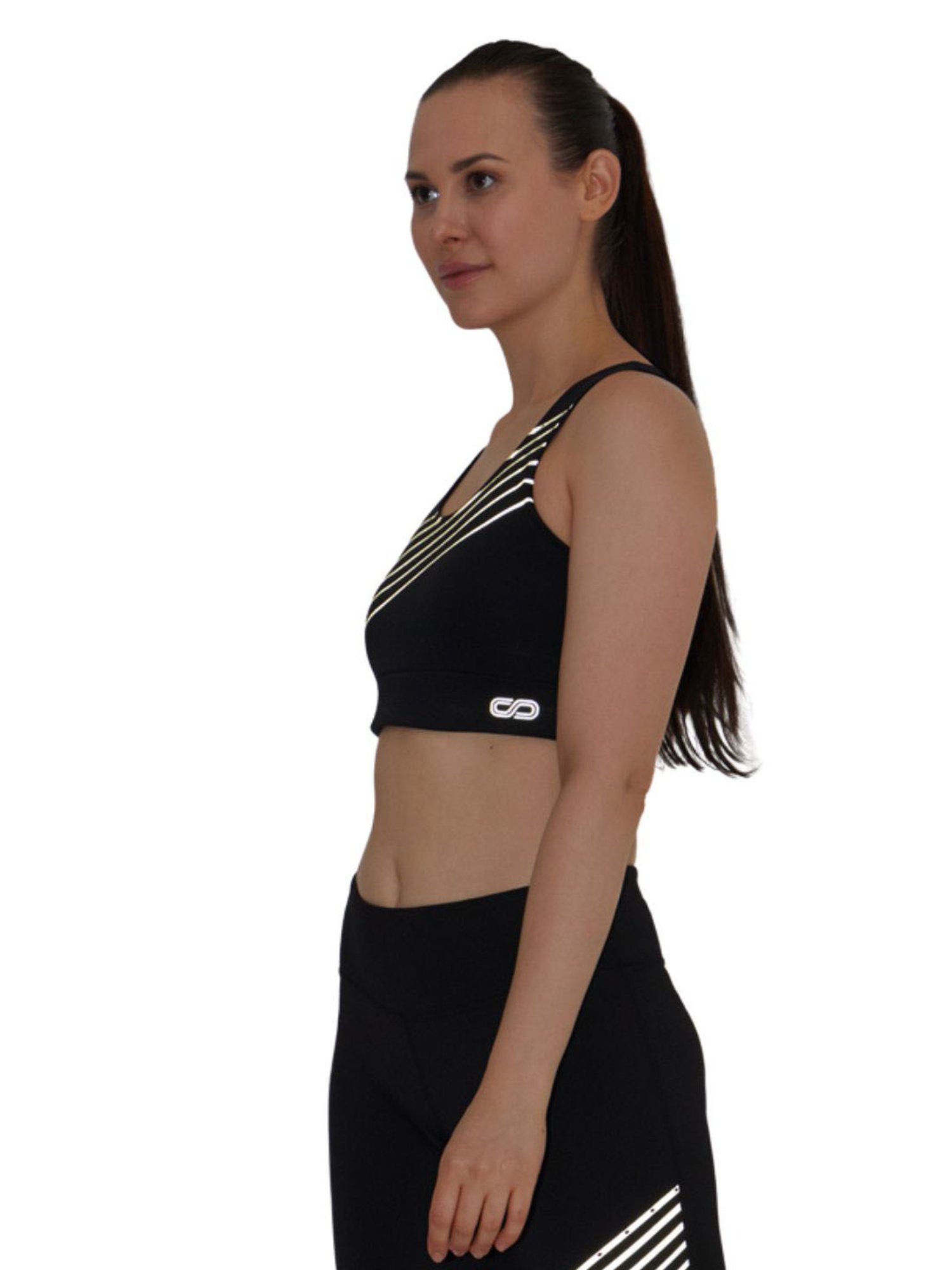 SILVERTRAQ Black Striped Crop Top