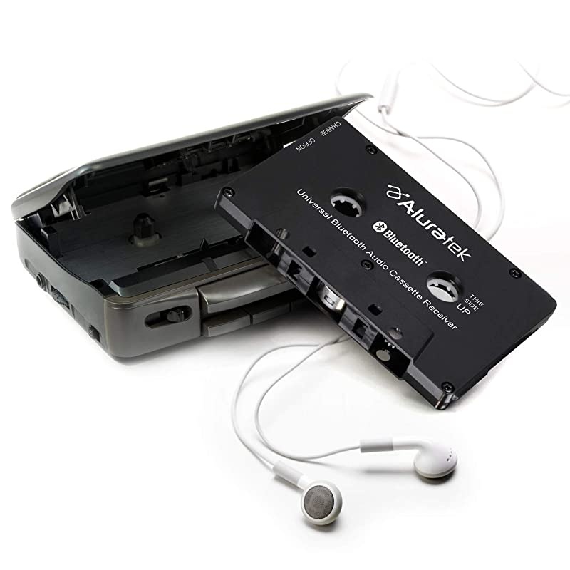 Universal Bluetooth Audio Cassette Receiver with Builtin Battery for Car Boombox Stereo RV ABCT01F