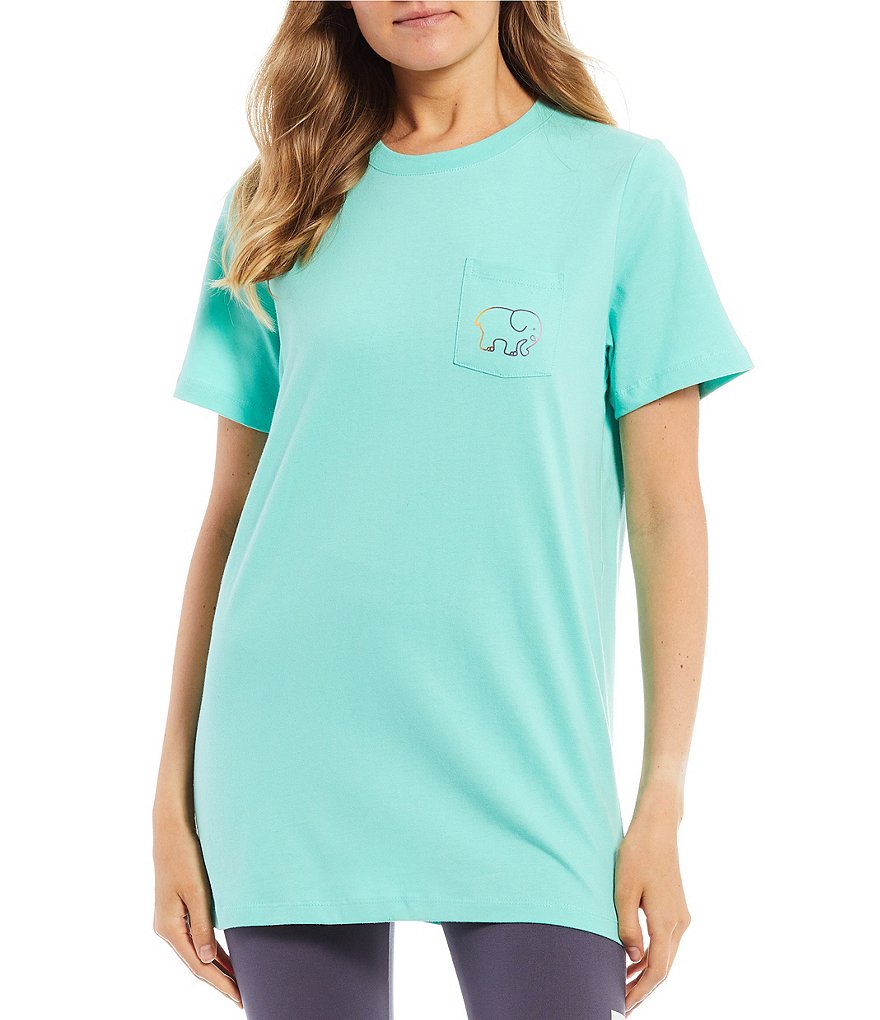 Ivory Ella Short-Sleeve Ombre Organic Cotton Logo Graphic Tee