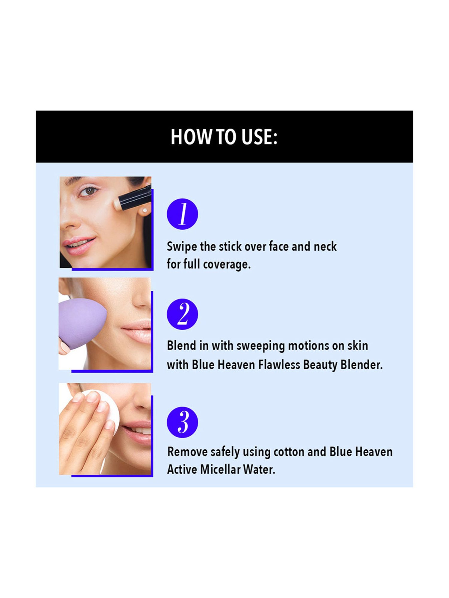 Blue Heaven HD All In One Makeup Stick Honey Medium - 10 gm