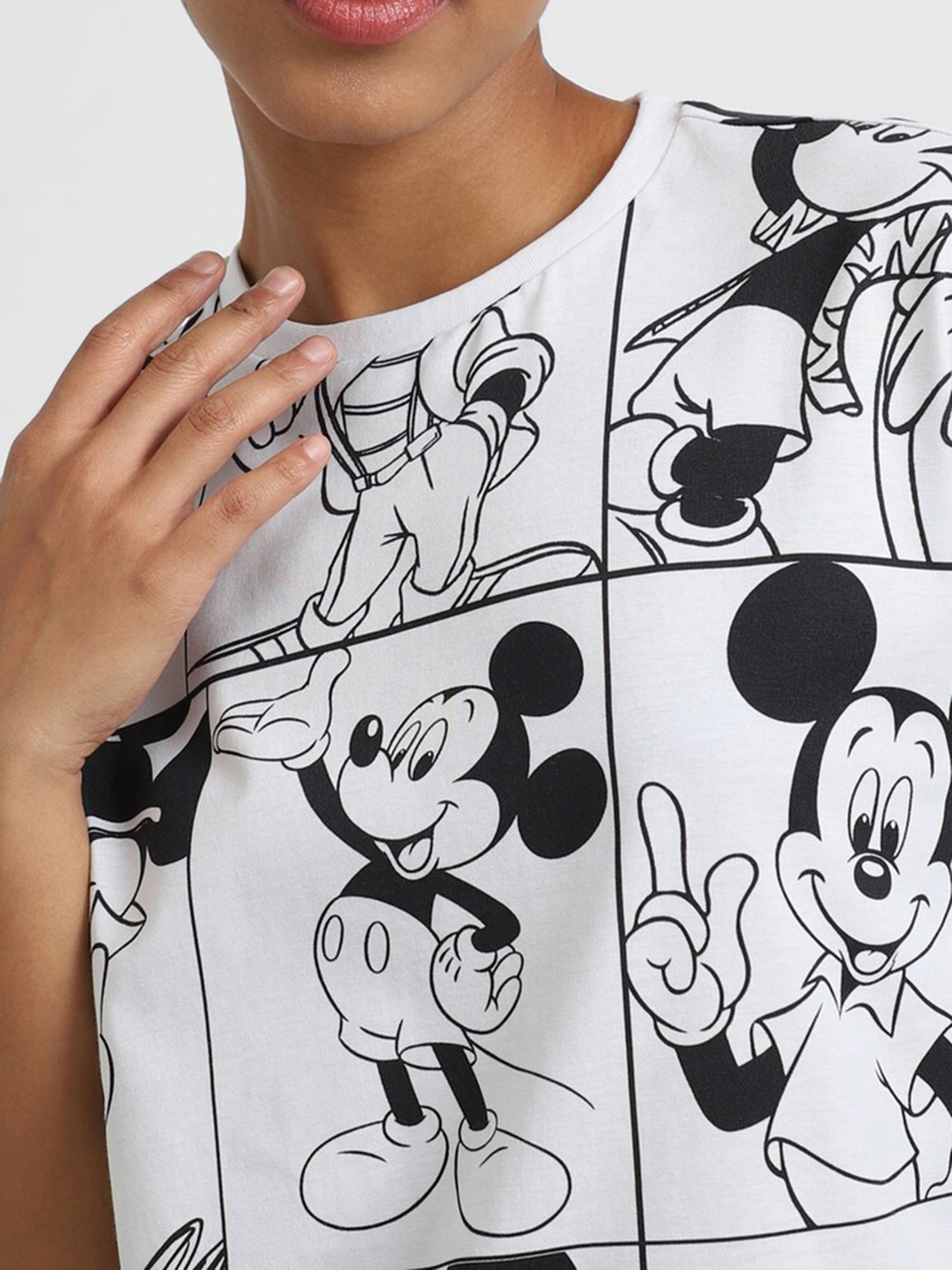 Forever 21 White Cotton Printed T-Shirt