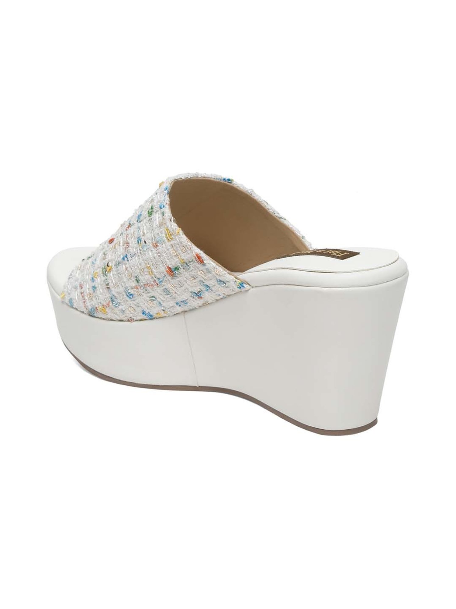 Flat N Heels Women's White Casual Wedges