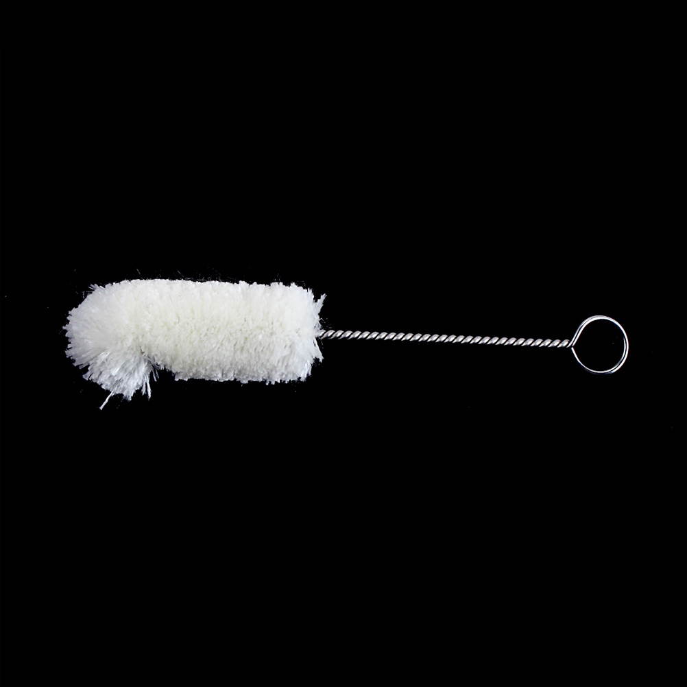 1 Pc Universal Fluff Mouthpiece Cleaning Brush with Metal Handle for Trumpet Woodwind Instrument (White)