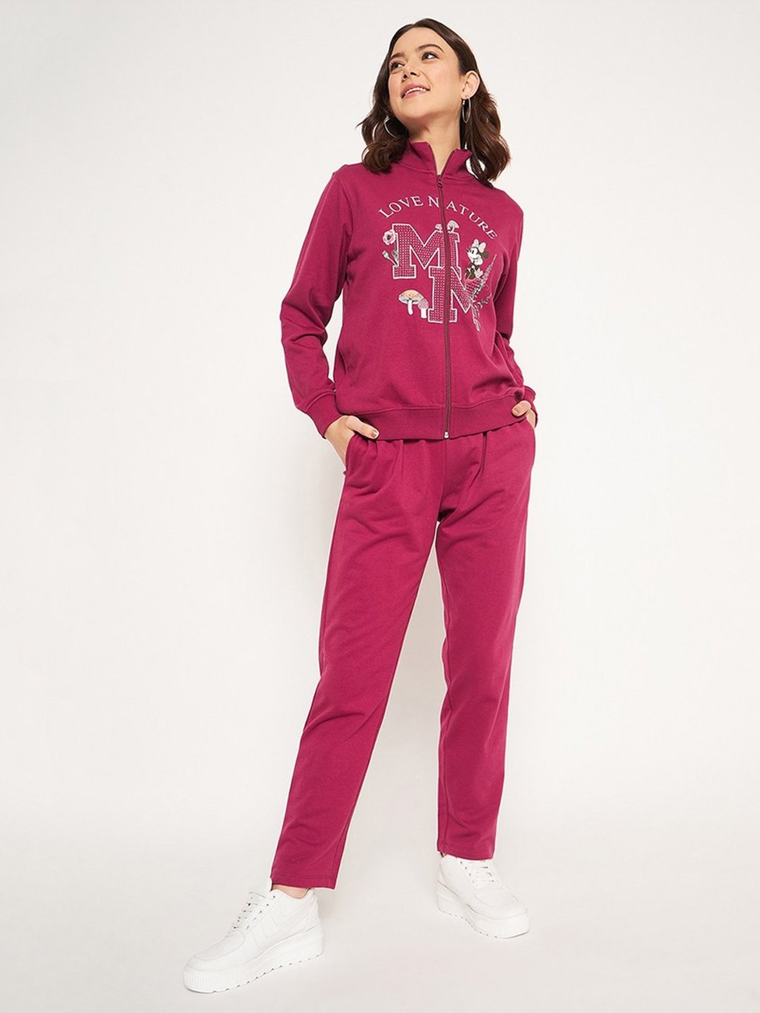 MADAME M Secret Purple Printed Sports Tracksuit