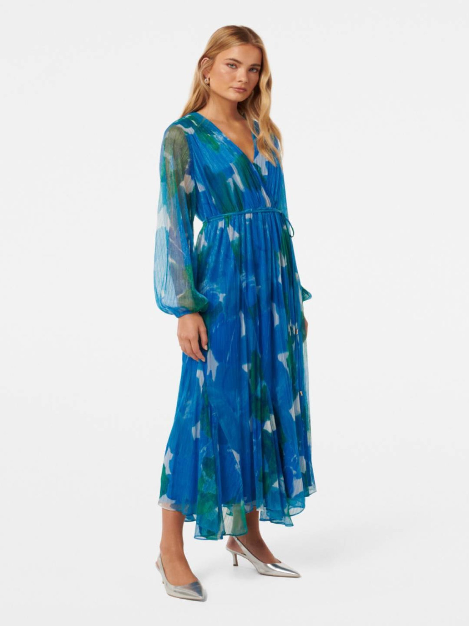 Forever New August Printed Plisse midi dress