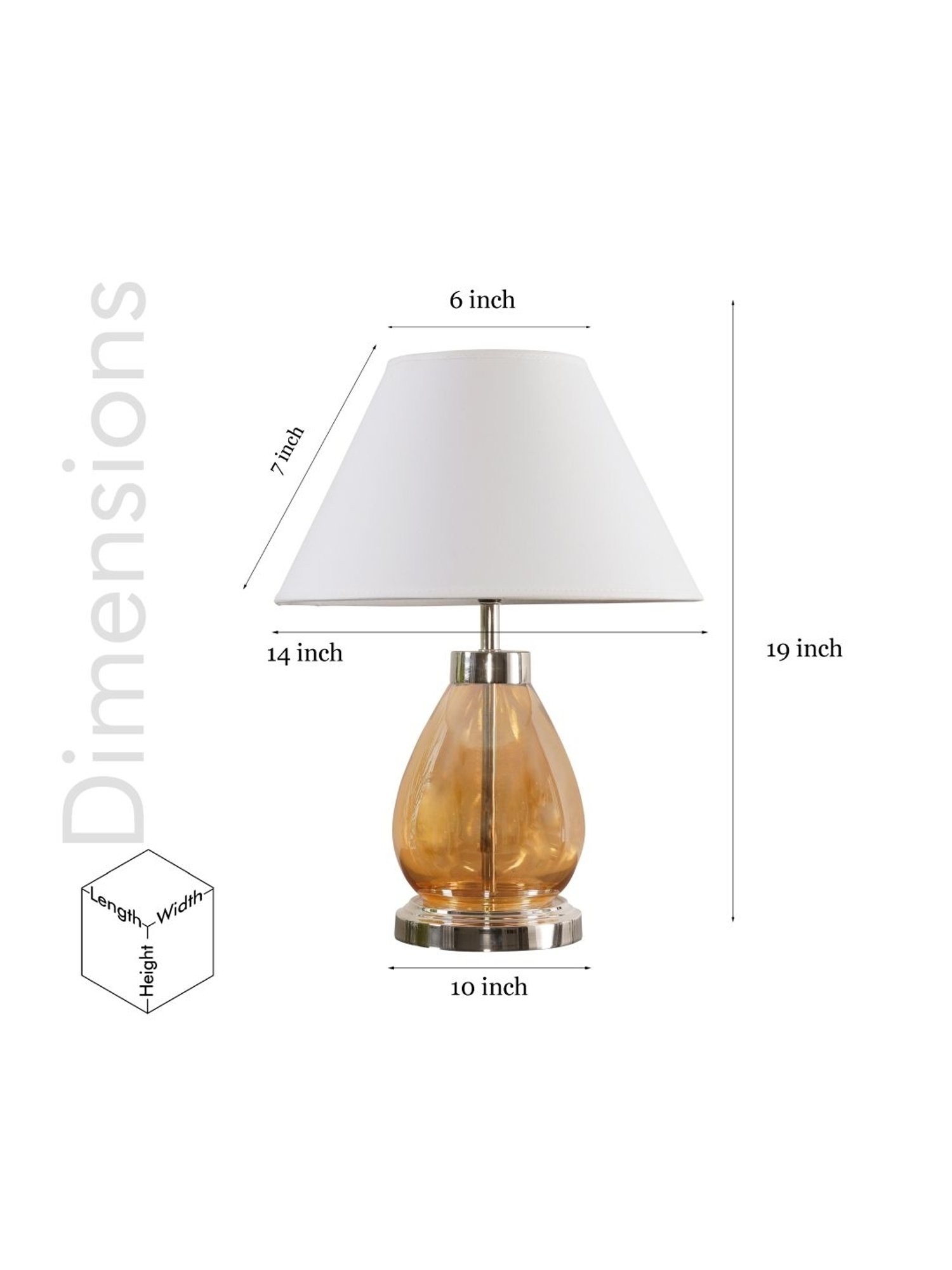 Kapoor Lamp Shades Amber & White Glass Fondi Finish Table Lamp