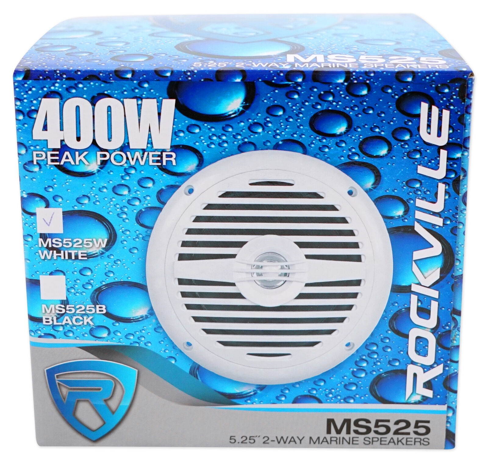 Pair   MS525W 5.25" 400 Watt Waterproof Marine Boat Speakers 2-Way White