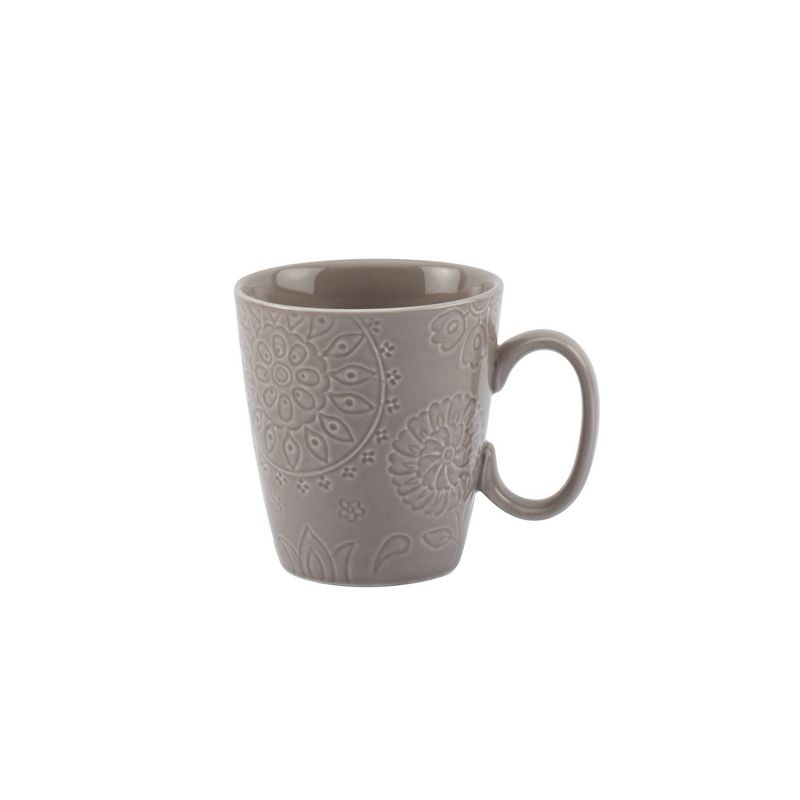 20pc Stoneware Embossed Sophia Dinnerware Set Gray - Tabletops Gallery