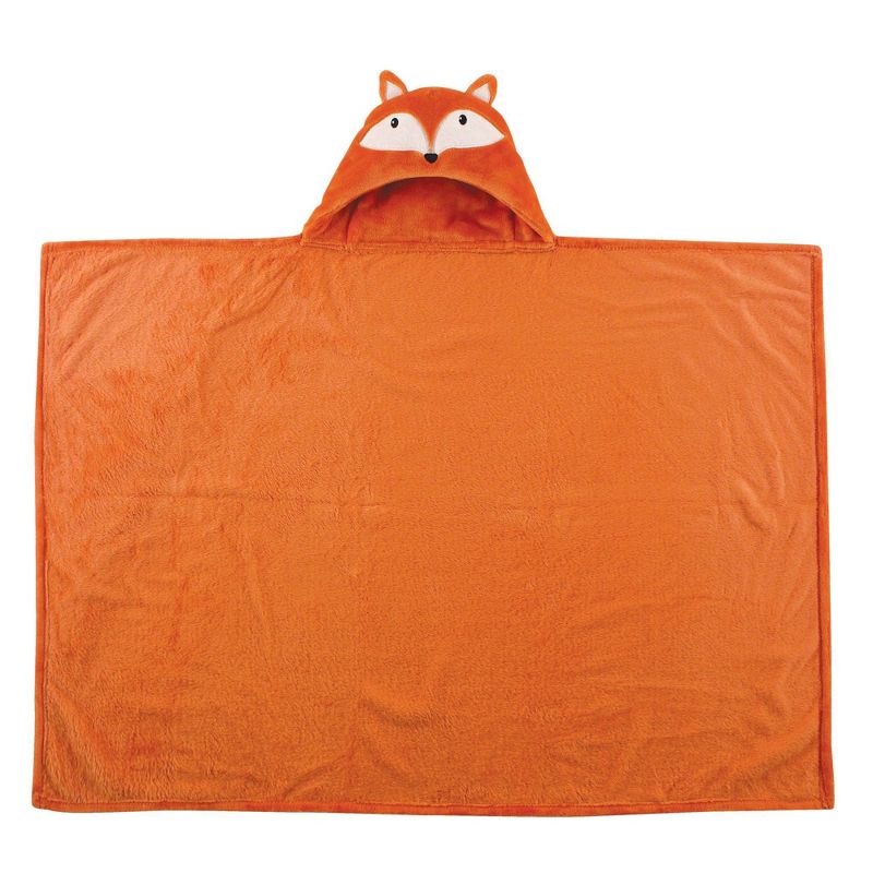 Hudson Baby Unisex Baby and Toddler Hooded Animal Face Plush Blanket - Orange Fox One Size