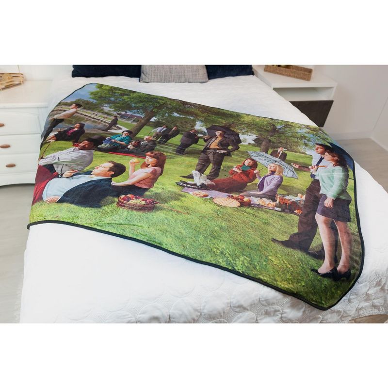 Surreal Entertainment The Office Sunday Afternoon Art Style Fleece Throw Blanket | 60 x 45 Inches