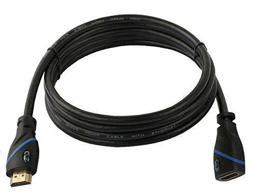 C&E 5 Pack, High Speed HDMI Extension Cable Male to Female, 12 Feet Supports Ethernet, 3D and Audio Return, CNE571027