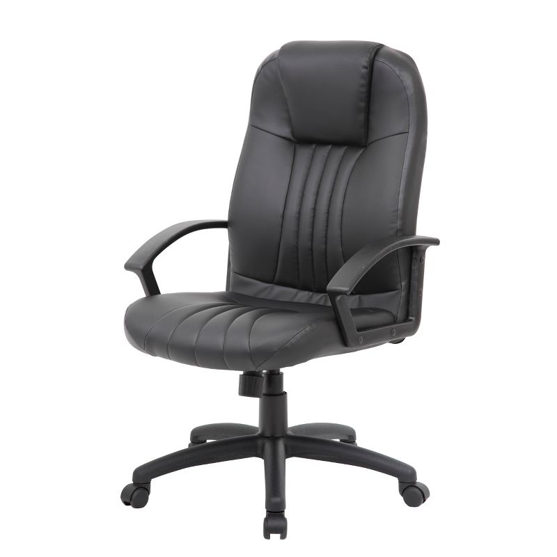 High Back Leather Plus Chair Black - Boss Office Products