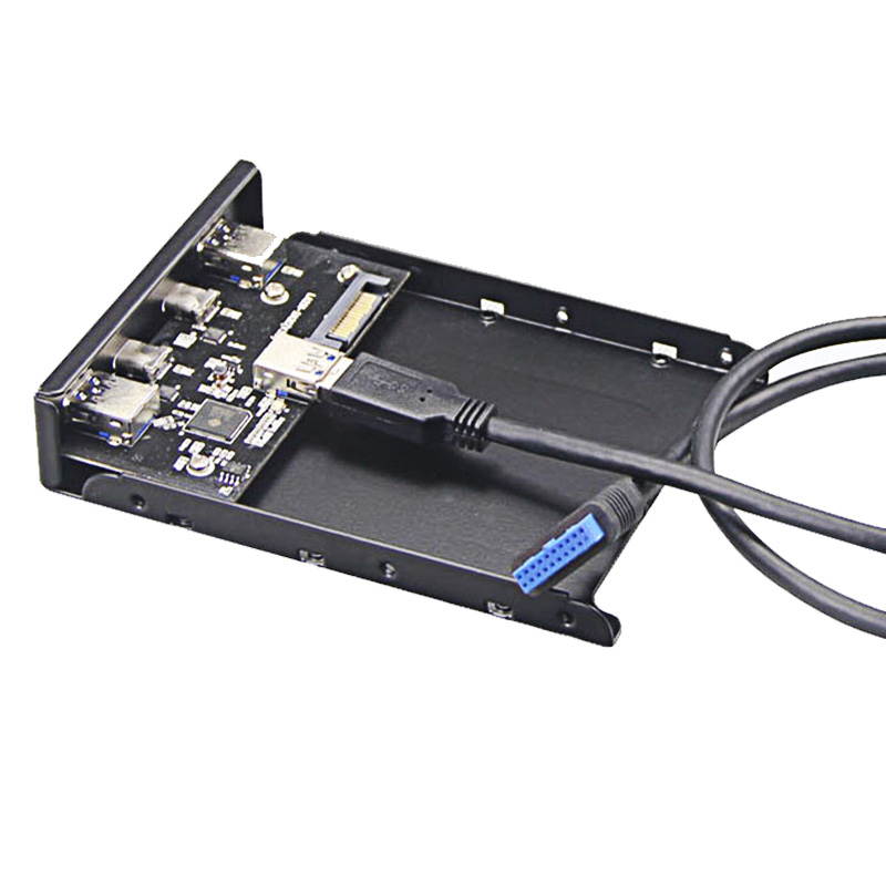 Enlabs FP35U32UC2M 2 x USB 3.1 Type C 5Gb/s & USB 3.0 PC Case 3.5 inch Floppy Bay Front Panel 4 Ports USB Hub  w/ SATA Power Connector (USB 3.0 20pin  Adapter Cable)