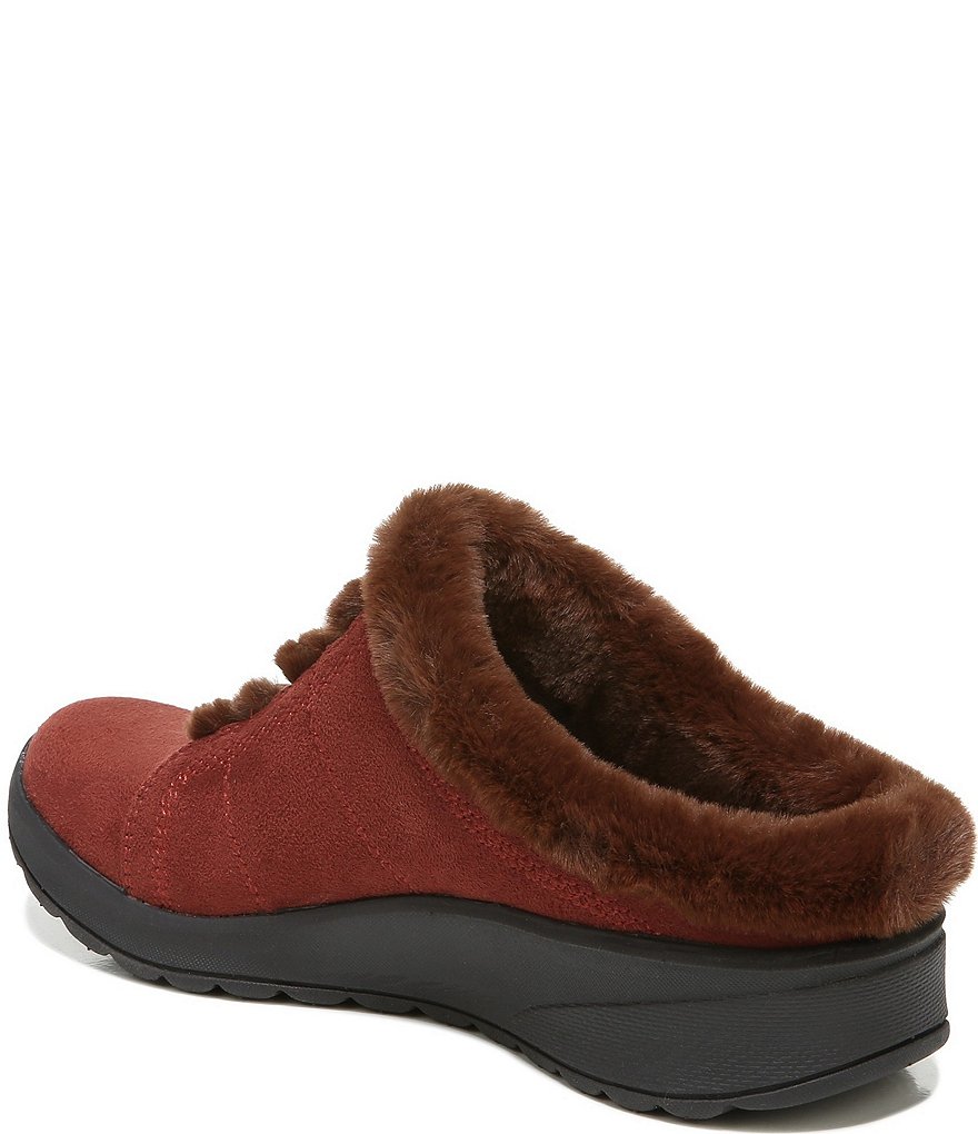 Bzees Golden Cozy Washable Slip-On Stretch Fabric Faux Fur Mules