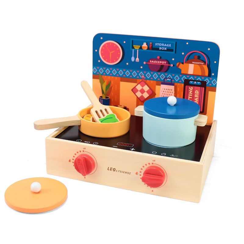 Melissa & Doug Stir and Serve Cooking Utensils (7pc) - Stainless Steel and Wood