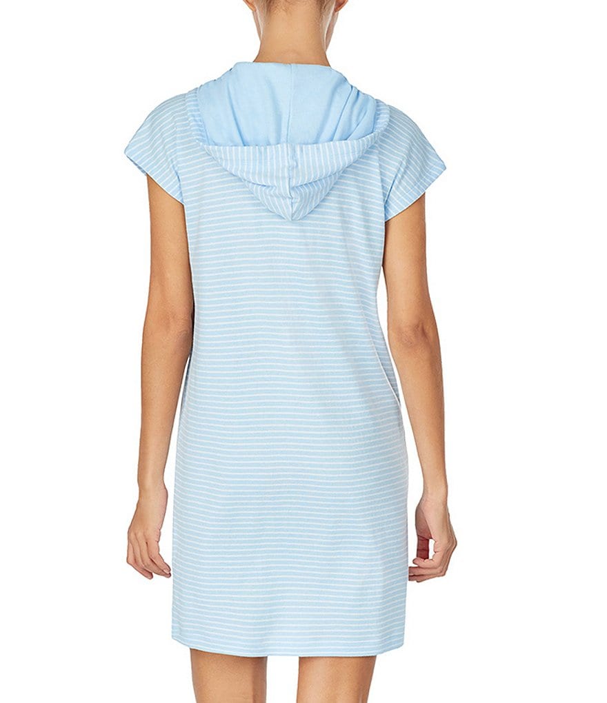 iRelax Printed Recycled-Knit Short Sleeve V-Neck Caftan