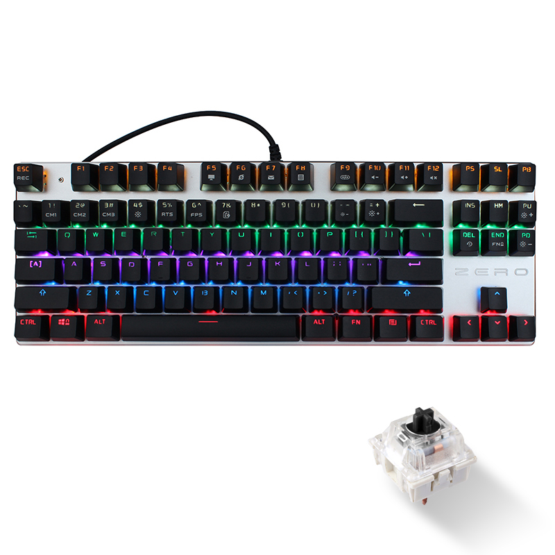 2, 60% Wired/Wireless Mechanical Keyboard (Kailh Box Brown Switch/White Case) - Full Keys Programmable - True RGB Backlit - Tap Arrow Keys - Double Shot PBT Keycaps - NKRO - 1900mAh Battery
