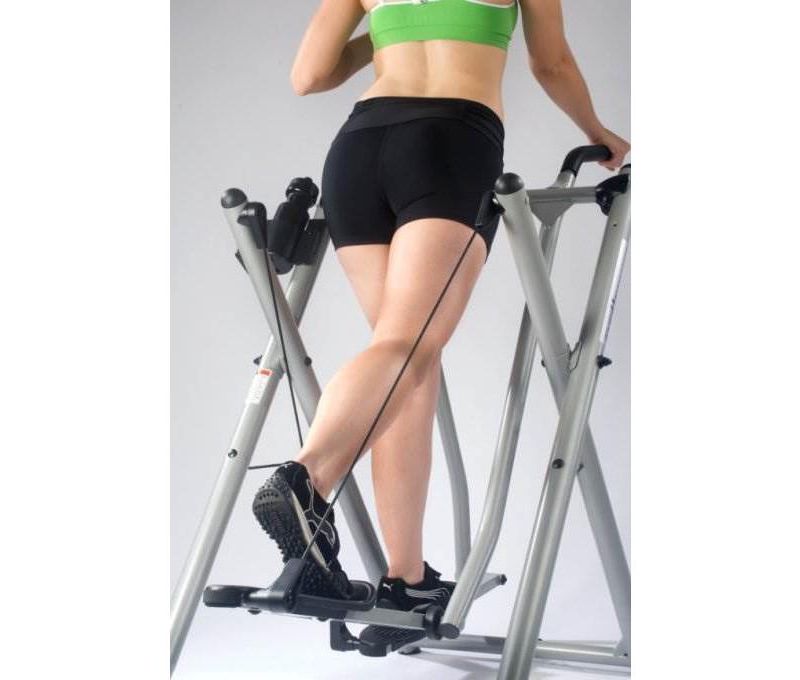 Gazelle GFRSTCAT Freestyle Fitness Glider with Pulse Monitor, Water Bottle, & 2 Workout DVDs for Home, Office or Gym Cardio Exercise Machine Equipment