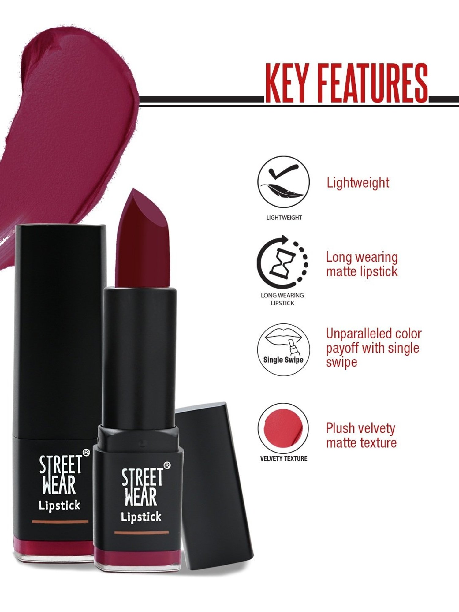 Street Wear Matte Lipstick Simply Brown - 4.2 gm