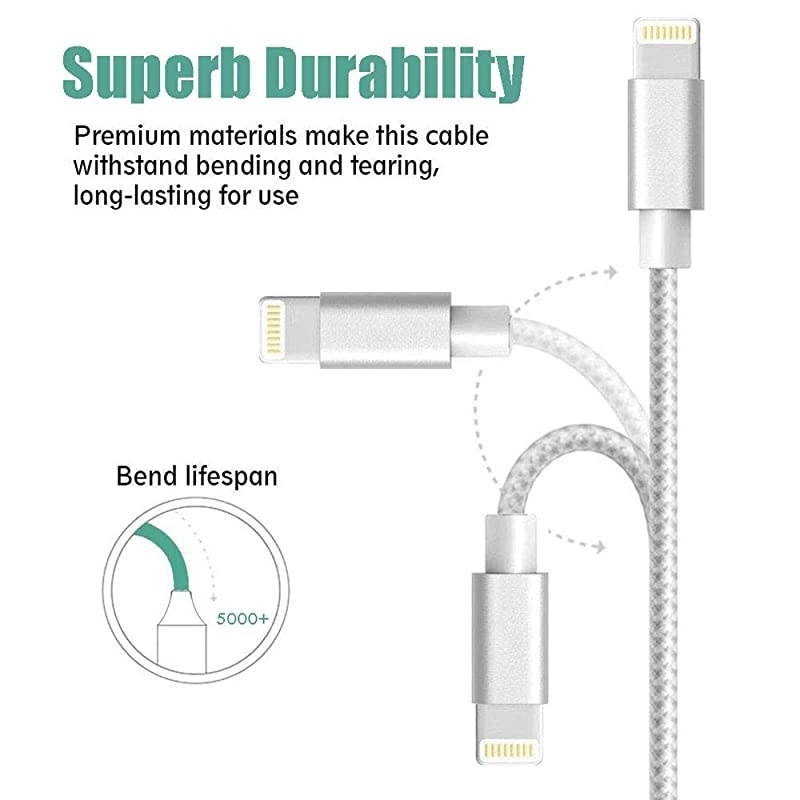 Cable Apple MFi Certified iphone Charger iPhone Charger Cable Cable 3 6 10FT 5pack iPhone 11 Pro Xs XR X 8 7 6s 6 Plus MAX ipad Charging Cable Cord Fast USB Accessories Chargers