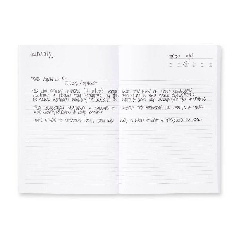 128 page College Ruled Composition Notebook 8"x5" Debossed Charcoal - Good Office Day