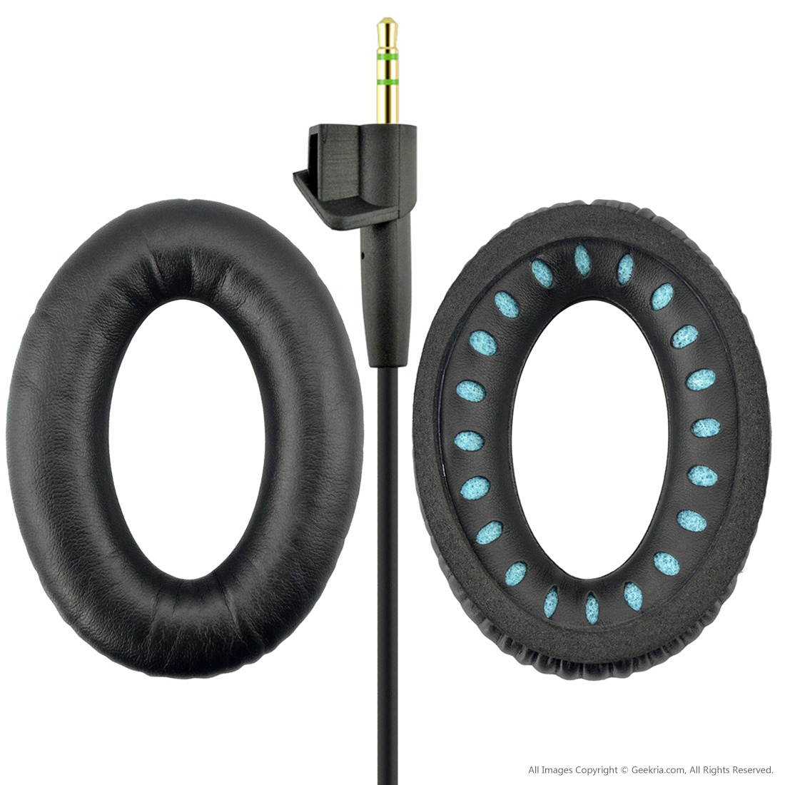 Replacement Earpad Ear Pad Cushions and Replacement Audio Cable (With Mic and Volumn Control) for Bose AE2, AE2i, AE2w Headphone (Cable + Earpad)