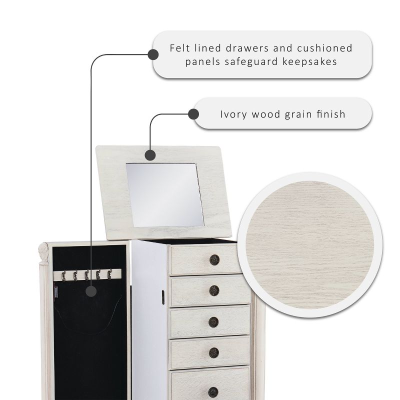 Obrecht Jewelry Armoire Off White - Powell Company