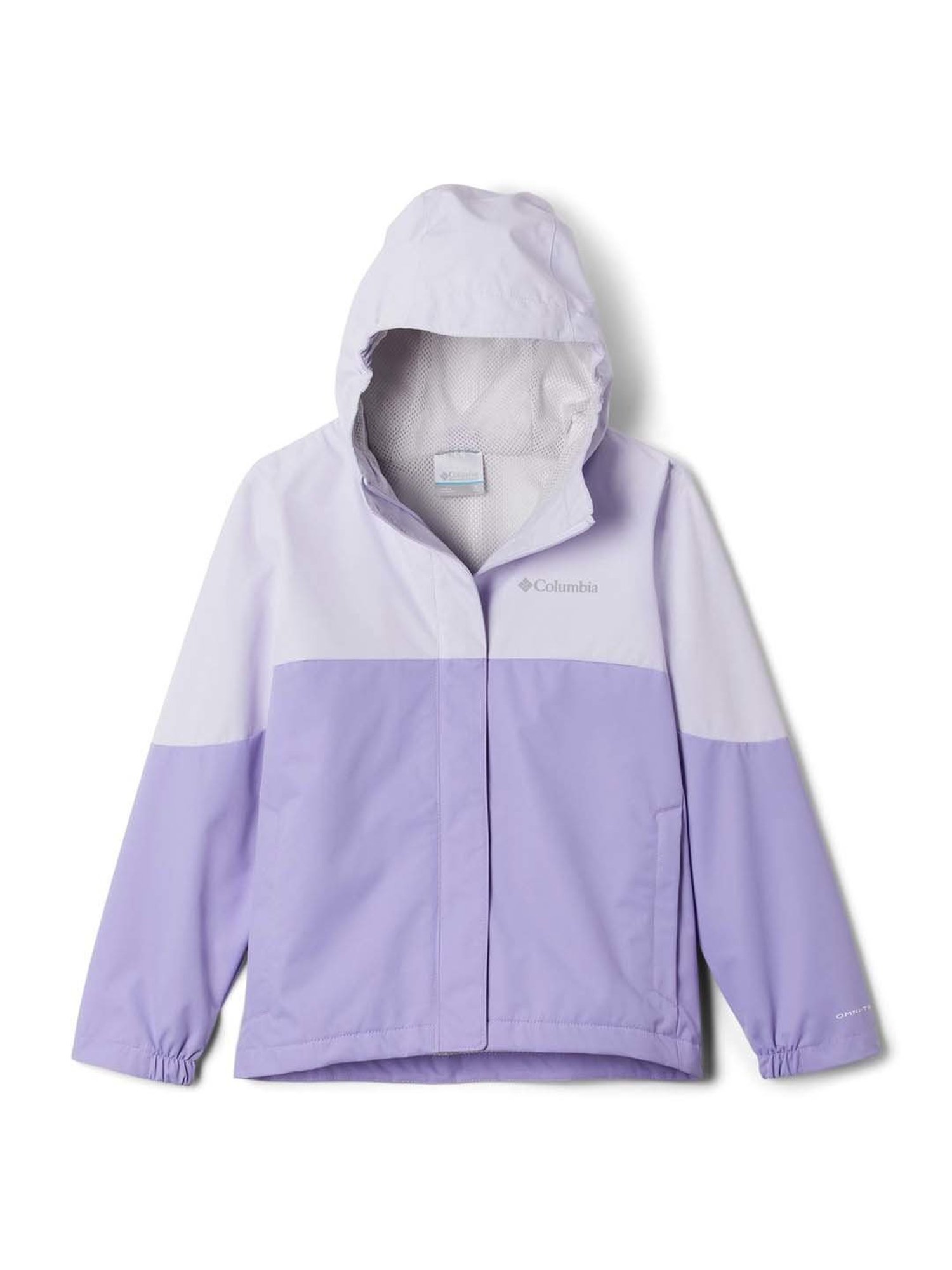 Columbia Kids Hikebound Lilac & White Color Block Full Sleeves Rain Jacket