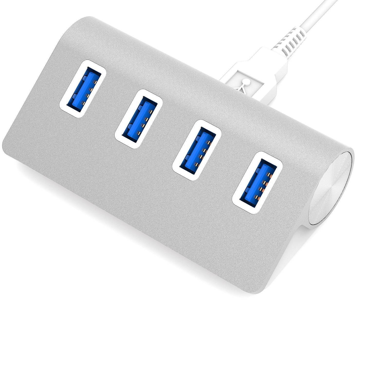 USB 3.0 HUB, Best 4 Port Aluminum USB 3.0 Hub (30" cable),compatible USB 3.0/2.0/1.1,Speeds up to 5Gbps for iMac, MacBook, MacBook Pro, MacBook Air, Mac Mini, or any PC - Silver
