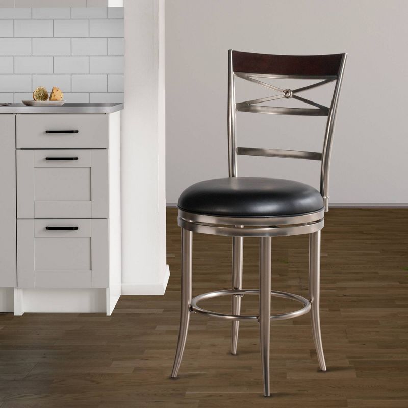 Kilgore Swivel Counter Height Barstool Dull Nickel - Hillsdale Furniture