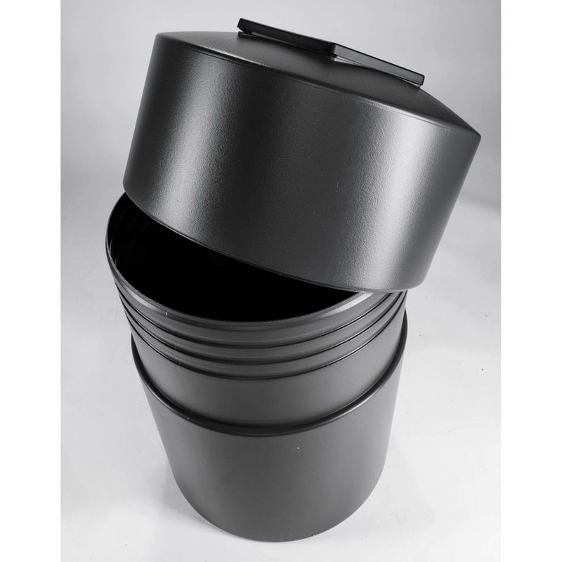 Commercial Zone 730101 Round Open-Top Large 45 Gallon Waste Trash Container Bin, 22 Inch Diameter, Black