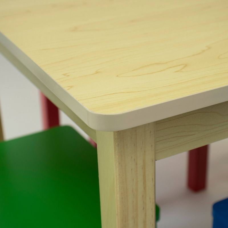 5pc Primary Collection Wood Table and Chairs Set Natural - Humble Crew