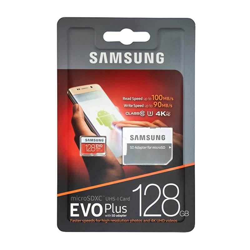 128GB Evo Plus MicroSD Card 5 Pack EVO+ Class 10 SDXC Memory Card with Adapter MBMC128HA Bundle with 1 Everything But Stromboli Micro SD Card Reader