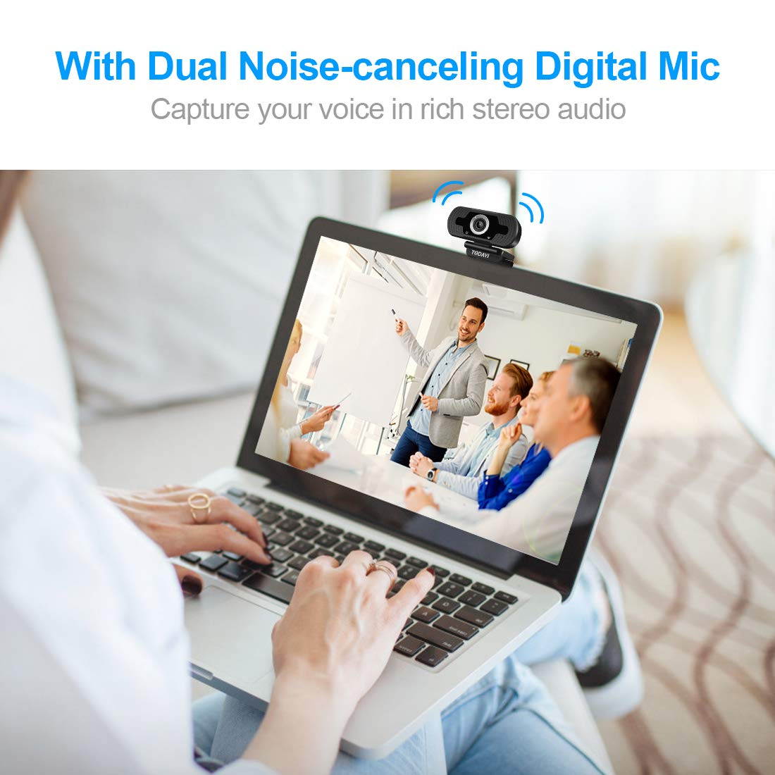 Webcam with Microphone, HD 1080P Computer USB Webcams for Desktop/Laptop External PC Camera Streaming Webcam for Gaming/Video Calling/Recording/Conferencing Supports Windows/Android/Linux System