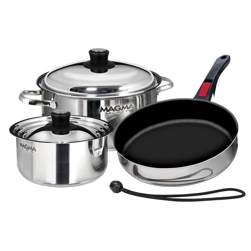 Magma Products 7 Piece Nested Stainless Steel Non Stick Oven Safe Cookware Set