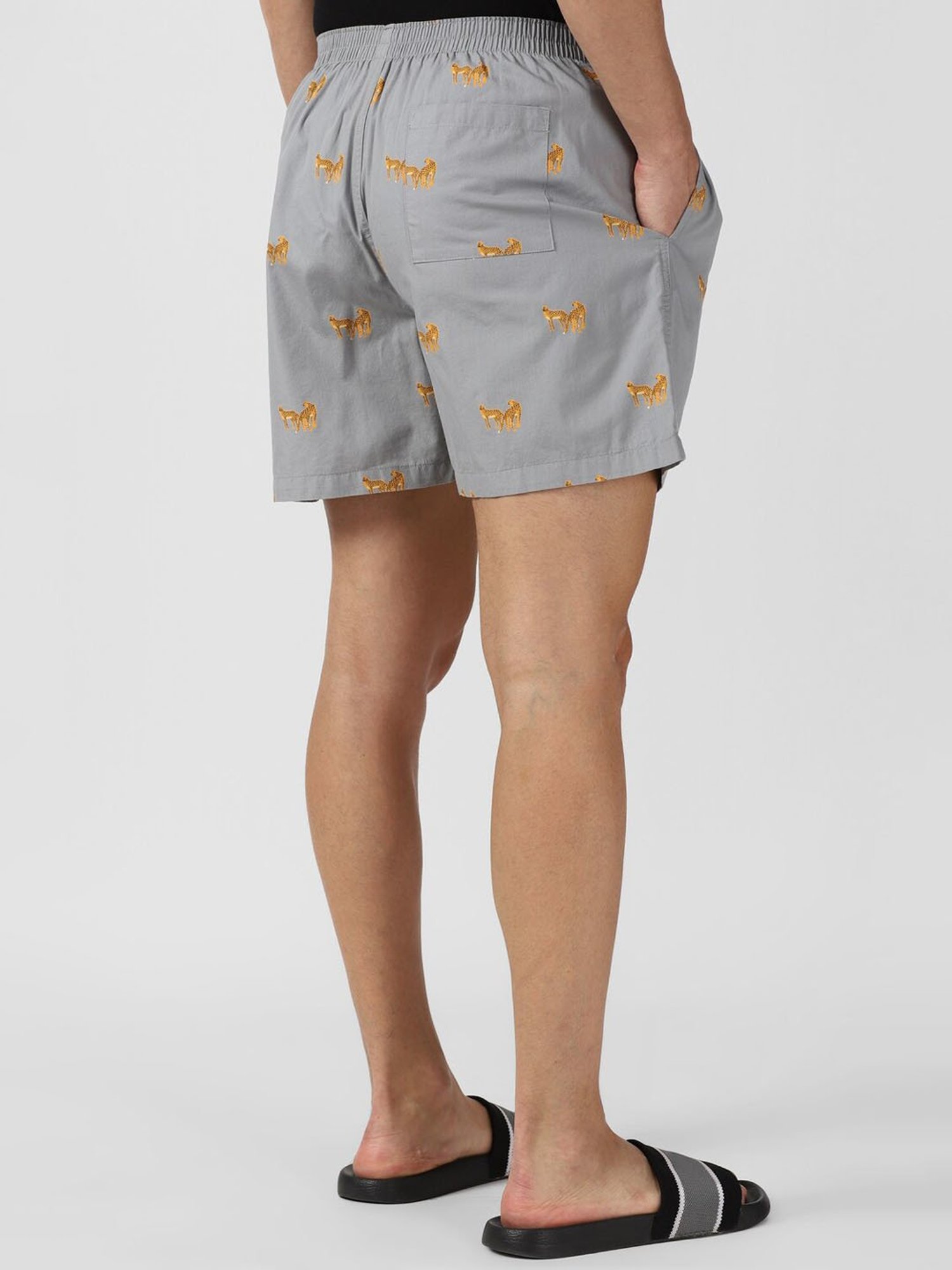 Peter England Grey Cotton Regular Fit Printed Boxers