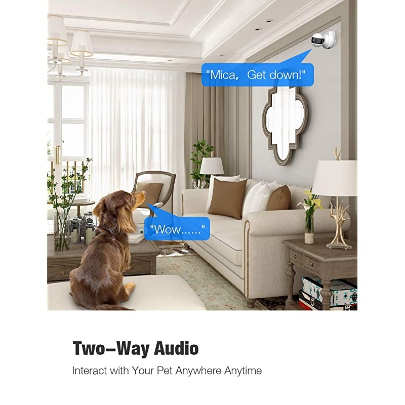 Indoor Camera, 1080P Pan/Tilt Baby Monitor with Camera and Audio,Pet Camera with Motion Detection,Two-Way Audio,Night Vision,Cloud and Local Storage,WiFi Camera