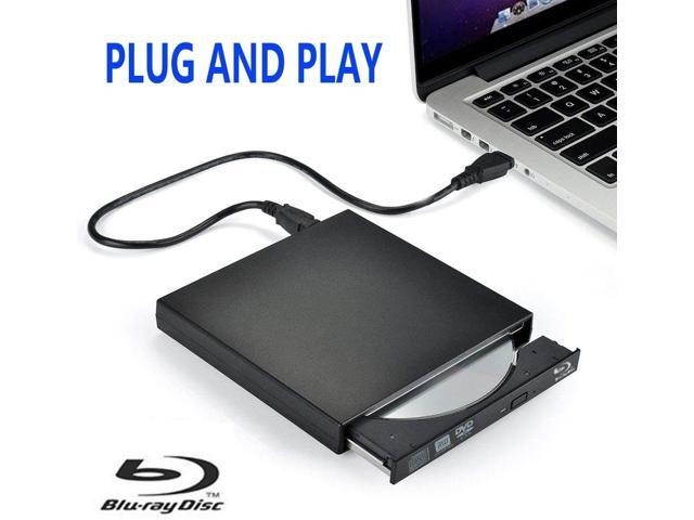Xglysmyc USB2.0 External Blu Ray CD DVD Drive Burner,Slim Portable CD DVD RW BD-ROM Player Writer for Laptop Desktop Notebook Support Mac OS Windows XP/7/8/10 (Black)