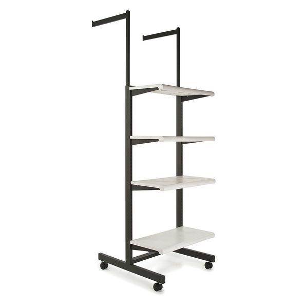 Econoco K400 - W Frame With 4-24 in. Shelves And 2-16 in. Arms 1 x 2 in. Rectangular Tubing - White