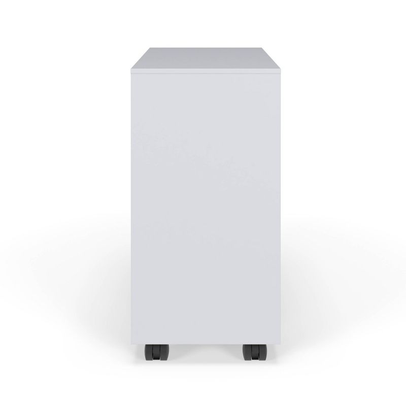 Slim Mobile Metal Pedestal Filing Cabinet White - HON BASYX